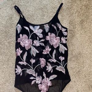 Sheer floral bodysuit
